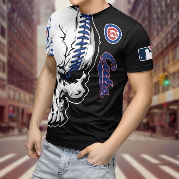 MLB Chicago Cubs Skull 3D T-shirt, MLB Cubs Shirts