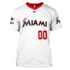 MLB Miami Marlins Custom Name Number Warriors 3D T-Shirt, Miami Baseball Shirt