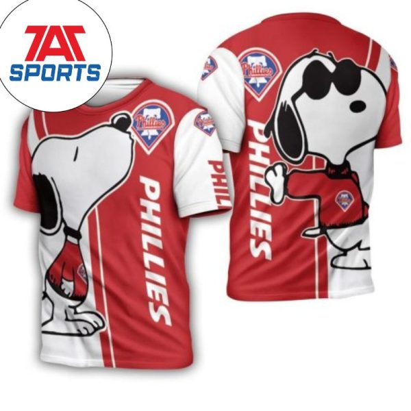 MLB Philadelphia Phillies Snoopy 3D T-Shirt, Philadelphia Baseball Shirt
