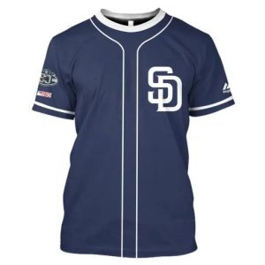 MLB San Diego Padres Custom Name Number Blue T-Shirt, San Diego Padres Tee Shirts