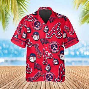 Pattern Logo Atlanta Braves Hawaiian Shirt MLB Hawaiian Shirt 3
