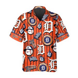 Pattern Logo Detroit Tigers Hawaiian Shirt Detroit Tigers Aloha Shirt MLB Hawaiian Shirt 1