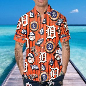 Pattern Logo Detroit Tigers Hawaiian Shirt Detroit Tigers Aloha Shirt MLB Hawaiian Shirt 5