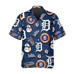 Pattern Logo Detroit Tigers Hawaiian Shirt MLB Hawaiian Shirt 1