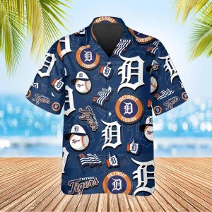 Pattern Logo Detroit Tigers Hawaiian Shirt MLB Hawaiian Shirt 3