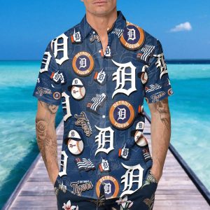 Pattern Logo Detroit Tigers Hawaiian Shirt MLB Hawaiian Shirt 5