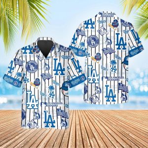 Pattern Logo Los Angeles Dodgers Hawaiian Shirt Dodgers Aloha Shirt MLB Hawaiian Shirt 5