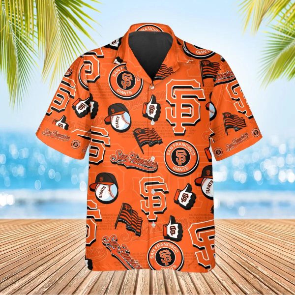 Pattern Logo San Francisco Giants Hawaiian Shirt, MLB Hawaiian Shirt