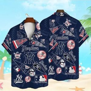 Pattern MLB New York Yankees Hawaiian Shirt