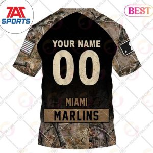 Personalized MLB Miami Marlins Hunting Camouflage 3D Shirt Marlins Baseball Marlins Gift 1