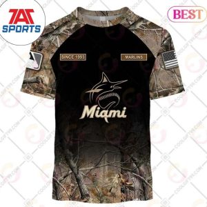 Personalized MLB Miami Marlins Hunting Camouflage 3D Shirt Marlins Baseball Marlins Gift 2