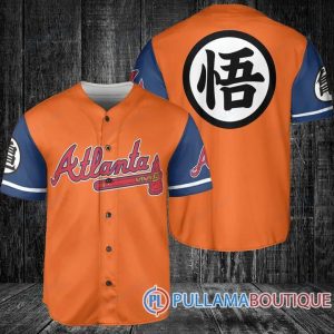 Atlanta Braves Dragon Ball Z Goku Baseball Jersey, Braves Pullover Jersey