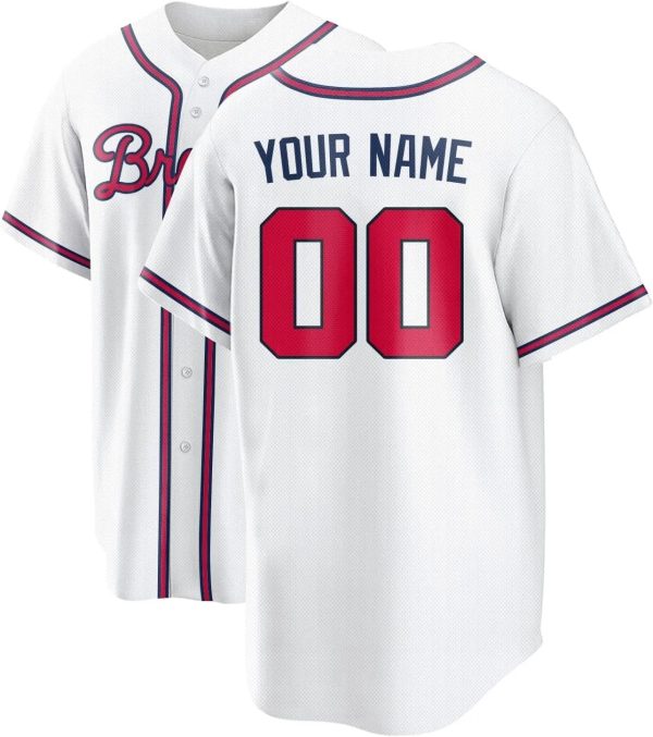 Atlanta Braves Personalized White MLB Baseball Jersey, Atlanta Baseball Jersey