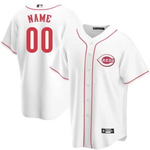 Cincinnati Reds Customized Name And Number White MLB Baseball Jersey, Custom Reds Jersey