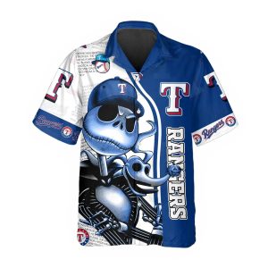 Jack Skeleton Texas Rangers Hawaiian Shirt Texas Rangers Aloha Shirt MLB Hawaiian Shirt 1
