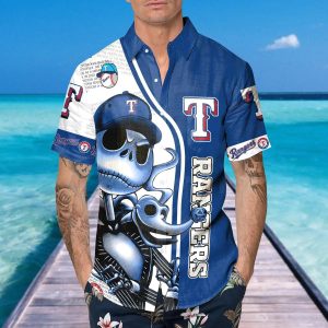 Jack Skeleton Texas Rangers Hawaiian Shirt Texas Rangers Aloha Shirt MLB Hawaiian Shirt 4