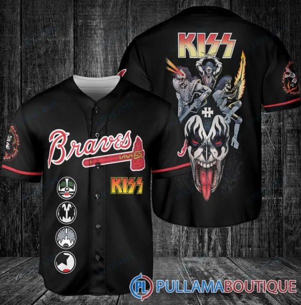 Kiss Atlanta Braves Baseball Jersey, Braves Pullover Jersey