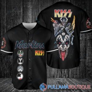 Kiss Miami Marlins Black Baseball Jersey, Miami Baseball Jersey