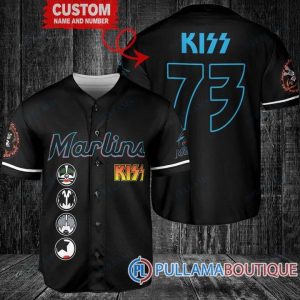 Kiss Miami Marlins Black Custom Baseball Jersey, Miami Baseball Jersey