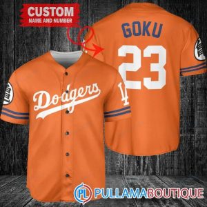 Los Angeles Dodgers Dragon Ball Z Goku Custom Baseball Jersey