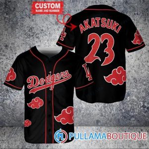 Los Angeles Dodgers Naruto Akastuki Custom Baseball Jersey