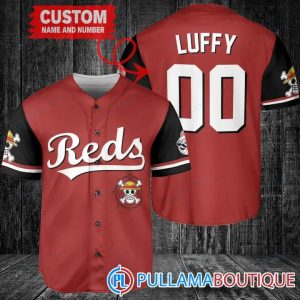 Luffy After Timeskip One Piece Cincinnati Reds Custom Baseball Jersey