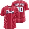 Miami Marlins Custom Name & Number White MLB Baseball Jersey, Custom Marlins Jersey