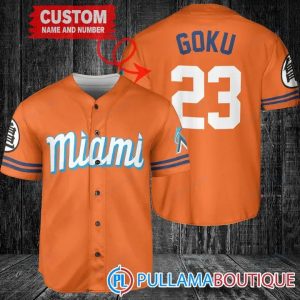 Miami Marlins Dragon Ball Z Goku Custom Baseball Jersey
