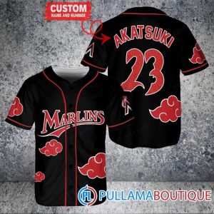 Miami Marlins Naruto Akastuki Custom Baseball Jersey