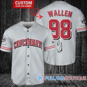 Morgan Wallen Cincinnati Reds Gray Custom Baseball Jersey