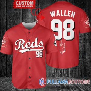 Morgan Wallen Cincinnati Reds Red Custom Baseball Jersey