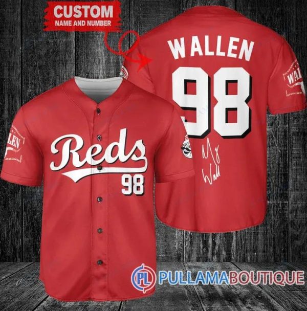 Morgan Wallen Cincinnati Reds Red Custom Baseball Jersey, Reds Pullover Jersey