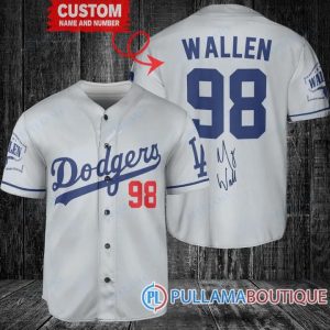 Morgan Wallen Los Angeles Dodgers Gray Custom Baseball Jersey