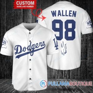 Morgan Wallen Los Angeles Dodgers White Custom Baseball Jersey