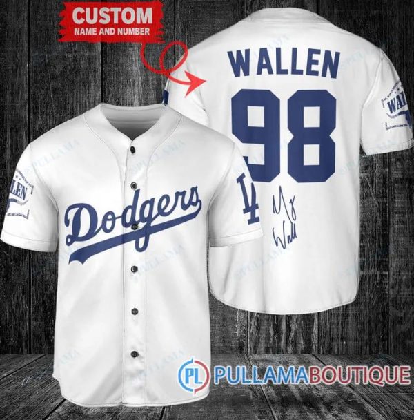 Morgan Wallen Los Angeles Dodgers White Custom Baseball Jersey, Dodgers Pullover Jersey