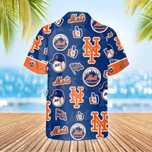 Pattern Logo New York Mets Hawaiian Shirt MLB Hawaiian Shirt 2