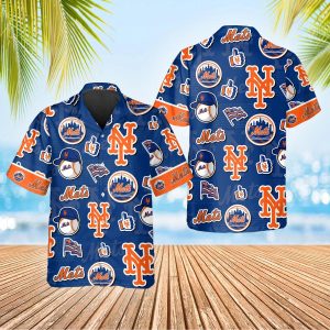 Pattern Logo New York Mets Hawaiian Shirt MLB Hawaiian Shirt 5