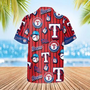 Pattern Logo Texas Rangers Hawaiian Shirt Texas Rangers Aloha Shirt MLB Hawaiian Shirt 2