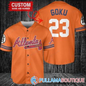 Personalized Atlanta Braves Dragon Ball Z Goku Baseball Jersey