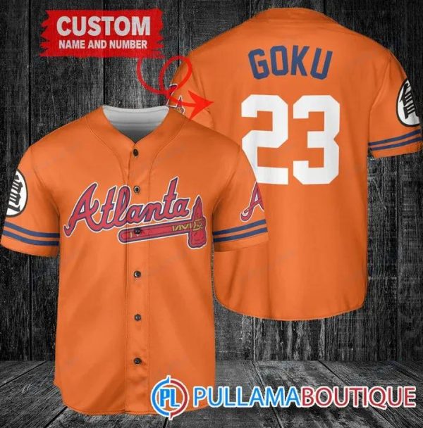 Personalized Atlanta Braves Dragon Ball Z Goku Baseball Jersey, Braves Pullover Jersey