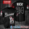Personalized Atlanta Braves Rick And Morty Gray Baseball Jersey, Braves Pullover Jersey