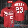 Personalized Cincinnati Reds Mickey Black Baseball Jersey, Reds Pullover Jersey