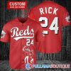 Personalized Cincinnati Reds Rick And Morty Gray Baseball Jersey, Reds Pullover Jersey
