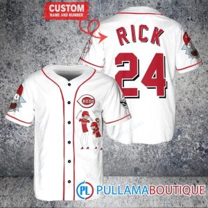 Personalized Cincinnati Reds Rick And Morty White Baseball Jersey