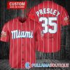 Personalized Miami Marlins Elvis Presley Signature White Baseball Jersey, Miami Baseball Jersey