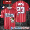 Star Wars Baby Yoda Miami Marlins White Custom Baseball Jersey, Miami Baseball Jersey