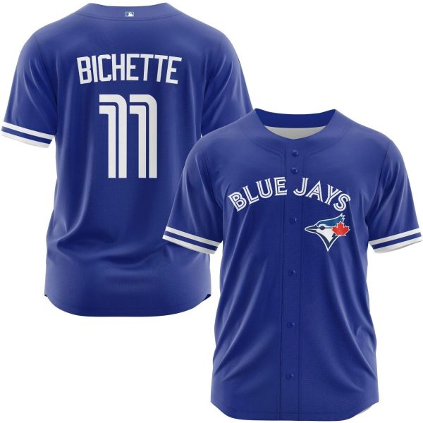 Toronto Blue Jays Bichette #11 Blue MLB Baseball Jersey, MLB Blue Jays Jersey