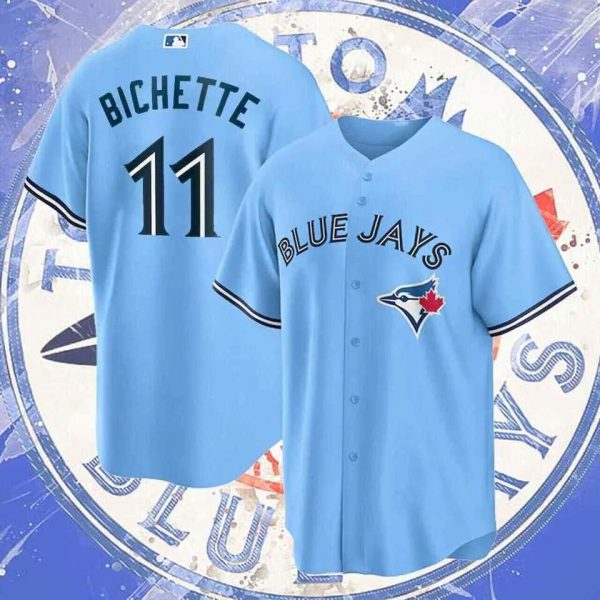 Toronto Blue Jays Bo Bichette #11 Light Blue MLB Baseball Jersey, MLB Blue Jays Jersey