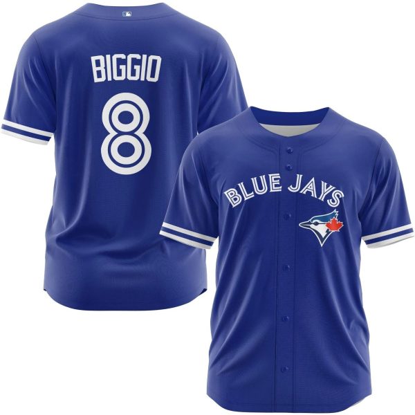 Toronto Blue Jays Cavan Biggio #8 Blue MLB Baseball Jersey, MLB Blue Jays Jersey