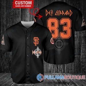 Def Leppard San Francisco Giants Black Custom Baseball Jersey, Baseball Jersey San Francisco Giants